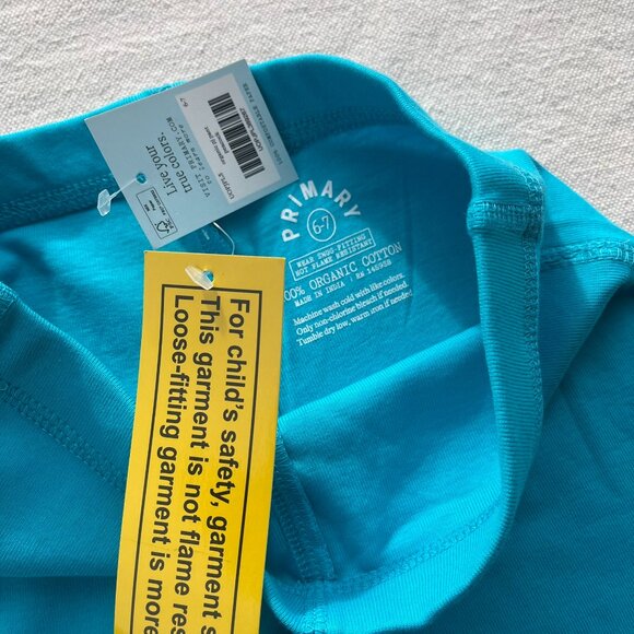 Primary Organic Long-Sleeve PJ Top and Pants, "Peacock" color, Size 4-5, VGUC - Picture 11 of 14